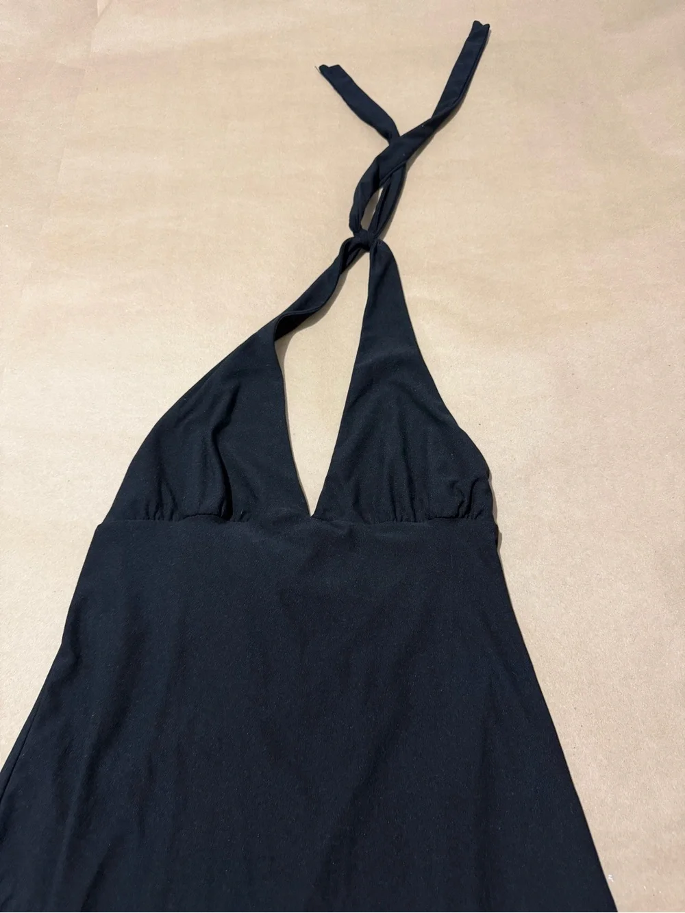 No Boundaries Black One-Shoulder Halter Midi Dress